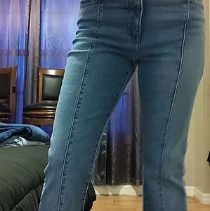 High rise flare stretch denim 4r express front seam